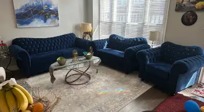 Blue Velvet Sofa Set, View more