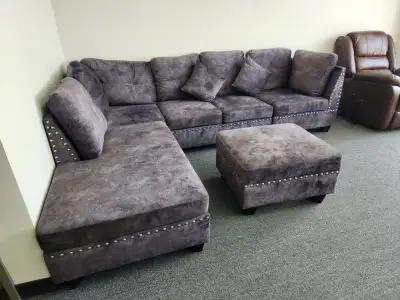 Never used Reversible Sectional Sofa with Ottoman, View more