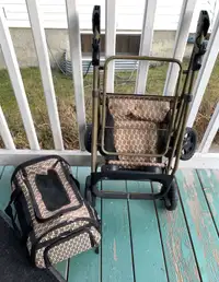 Dog Cat Pet Fold-Up Stroller w/ Removable Carry Case