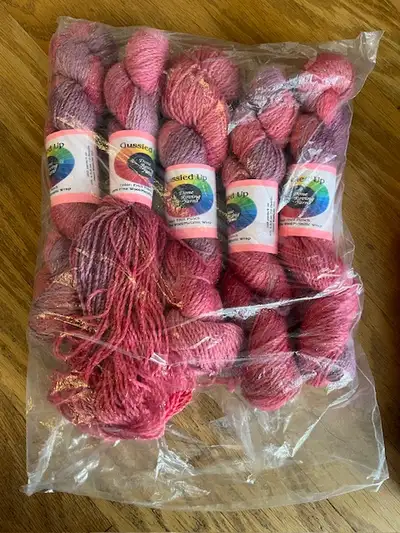 Done Roving Yarns, Gussied Up, 100% wool/ metallic wrap, 4oz/265, View more