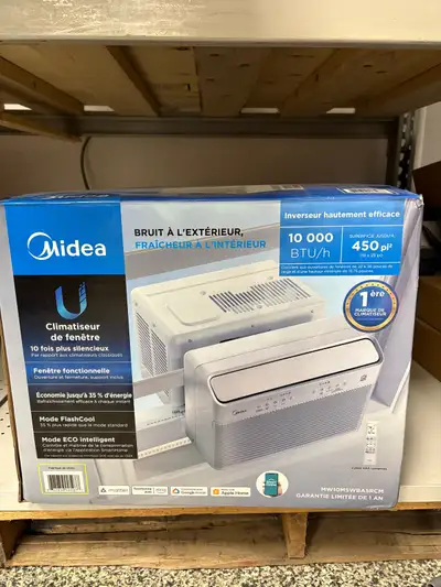 Window air conditioner 10,000 BTU. Purchase made one year ago that has not been used and is still in...