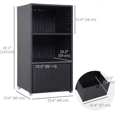 Rattan Storage Cabinet, Patio Storage Box Rack Rattan Wicker , View more