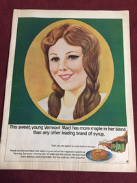 1967 Vermont Maid Maple Syrup Original Ad