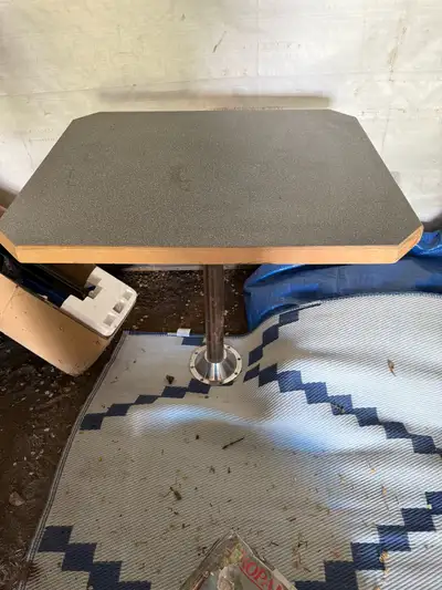 Camper table with centre post and floor mounts . Hand made and in good condition . Located in Kerrob...