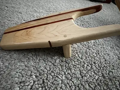 Handcrafted Hardwood Boot Jack w/ Inlay – Premium Piece, View more