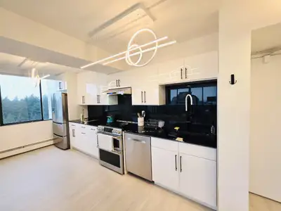 Renovated top-floor penthouse corner suite near Central Park / Patterson SkyTrain. Bright southwest...