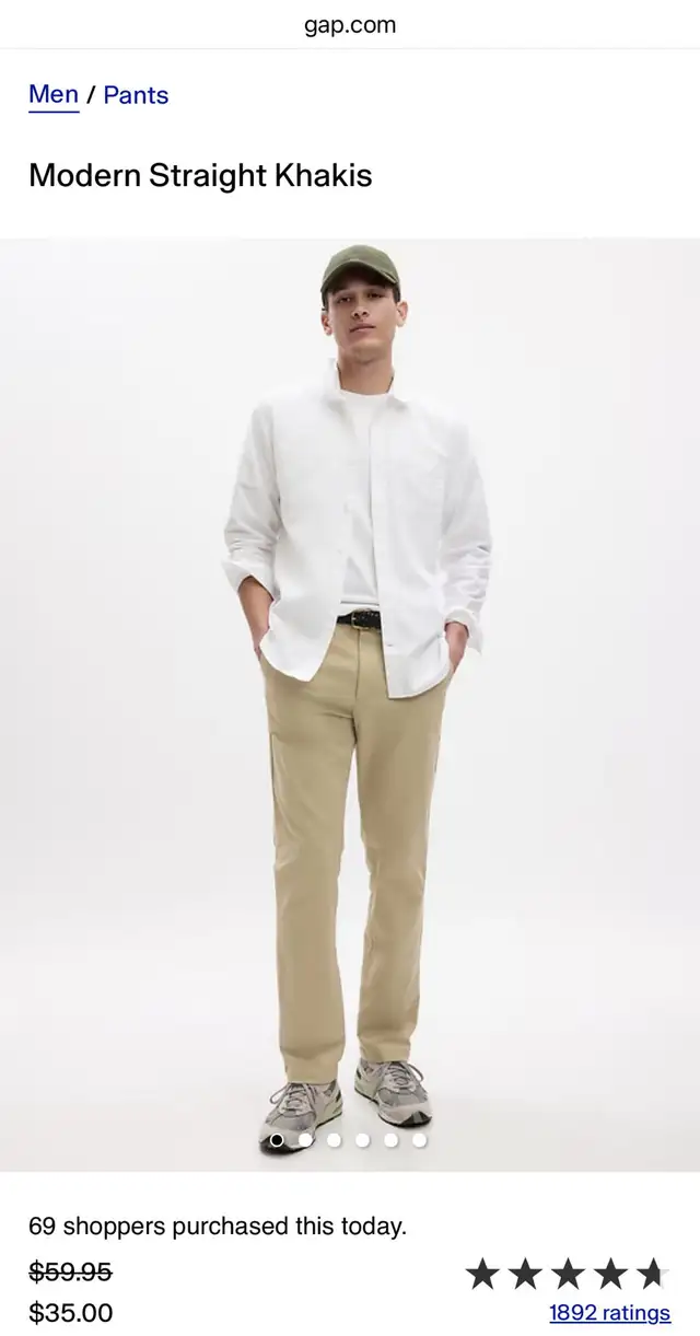 GAP Men’s Straight Fit Khaki Pants – Sizes 42x34, 40x30, 40x34 in Men's in Oshawa / Durham Region - Image 6