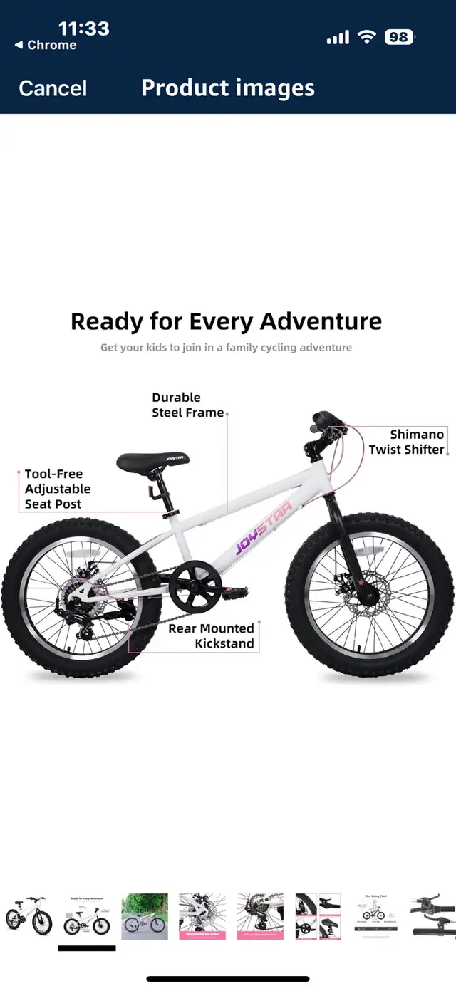 JOYSTAR 20 Inch Kids Mountain Bikes, 7 Speed Kids Bike. in Kids in Mississauga / Peel Region - Image 5