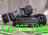 Bracelet Survival Paracord kit Whistle Gear BLK Flint Starter