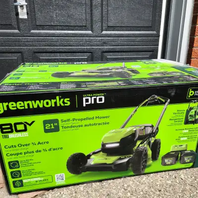 Greenworks 80V Cordless Lawn Mower – 21" Self-Propelled, 2 Batte, View more