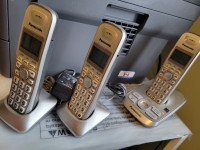 Three cordless phones by Panasonic. (Needs battery). EXCELLENT