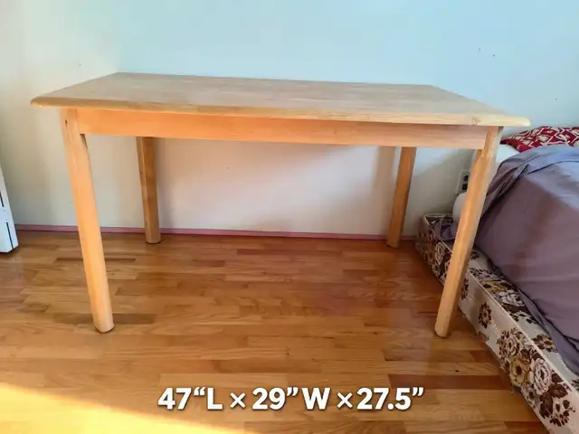 Solid Wood Desk / Work Table, Natural Finish