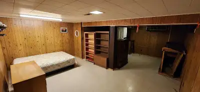Renting out a spacious basement space in a Detached Bungalow with shared washroom and Kitchen. Furni...