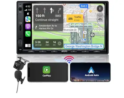 ATOTO F7XE Android Double DIN Car Stereo, Wireless CarPlay & And, View more