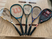 Various Rackets for Squash and Tennis