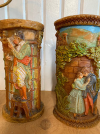 Vintage hand painted and carved Candles from  Germany
