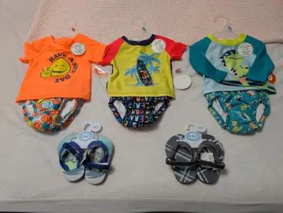 BRAND NEW!!!! BATHING SUIT AND FLIP FLOP FOR BOY., View more
