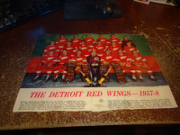 detroit red wings real hockey nhl  team colour photos 1957-1958