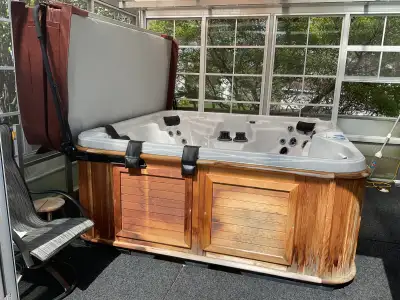 Modèle Summit/Legend 2012 45 jets/3 pompes Dimension 93x93x/39 po 6places inclus couvert et marche c...