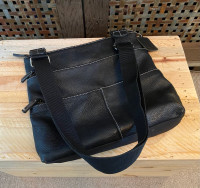 Roots Black Leather Bag