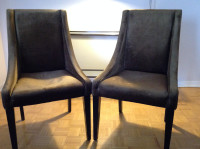Chairs - set of 2 high end Olive Green Velvet