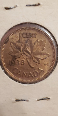 1938 Canada penny UNC