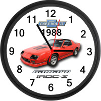 1988 Chevy Camaro IROC (Bright Red) Custom Wall Clock - New
