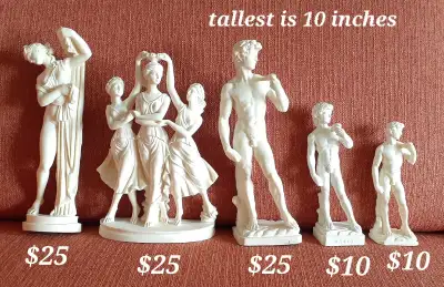 Various alabaster Santini statues , View more