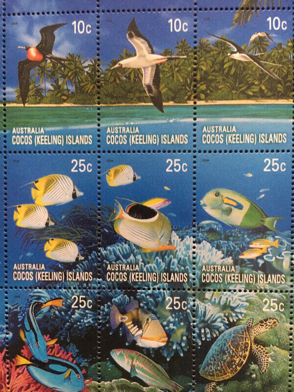 TIMBRES FEUILLET, LES ÎLES COCOS 2006, VIE MARINE. dans Art et objets de collection  à Longueuil/Rive Sud - Image 2