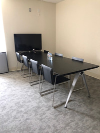 Designer boardroom table and chairs