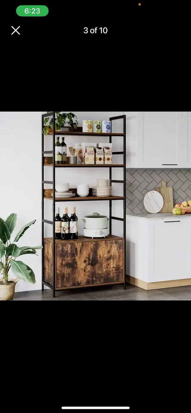 Modern Bookshelf 3 Tier Free Standing Wood Look Ladder Shelf Sto in Bookcases & Shelving Units in Hamilton - Image 4