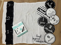 Baby Milsetone muslin and cards