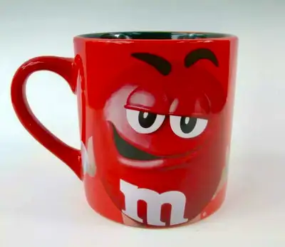 M&M Red Coffee Mug Character Face/ Red & Black (2016) NEW!!!, View more