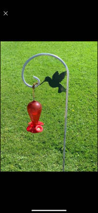2 Hummingbird feeders with support poles + a 3rd feeder