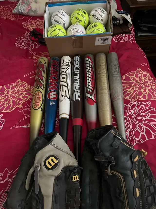 Softballs, bats and gloves in Baseball & Softball in Kingston - Image 2