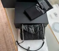 YSL Puffer Medium Chain Bag & Tote in Quilted Lambskin