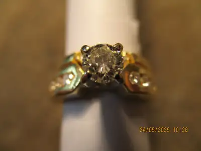 - 1-.25 ct, 9 Round -all Diamonds - 14K Yellow Gold - Ring Size 3 - Gold Weight 5.47gm - Current Val...