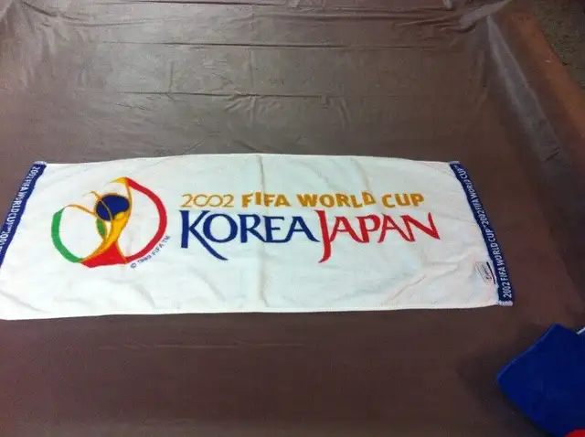 2002 FIFA World Cup Korea Japan White Towel *New*63848997362049120