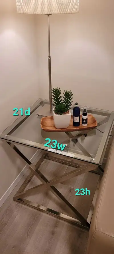Chrome & Glass Side Table, View more
