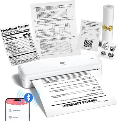 Phomemo M833 Portable Bluetooth Thermal Printer, 300DPI Inkless,, View more