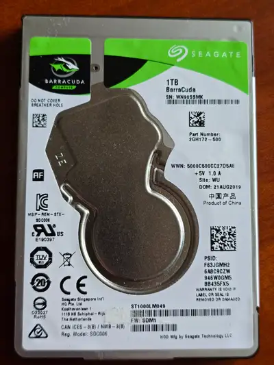 Seagate 1TB Barracuda 2.5" Hard Drive, View more