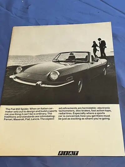 1970 Fiat 850 Spider Original Ad Size: 8" X 11"