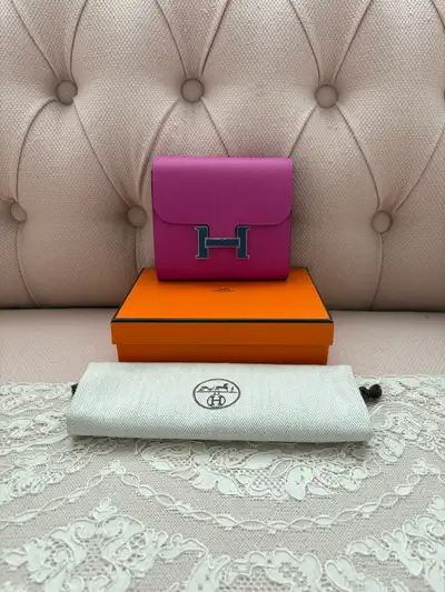 Authentic Hermes Constance Wallet pink, View more