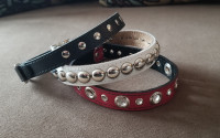 3 Brand NEW AddicteD Creations leather collars / Colliers cuir