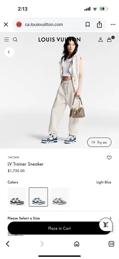 Louis Vuitton trainer w  size 5.5, View more