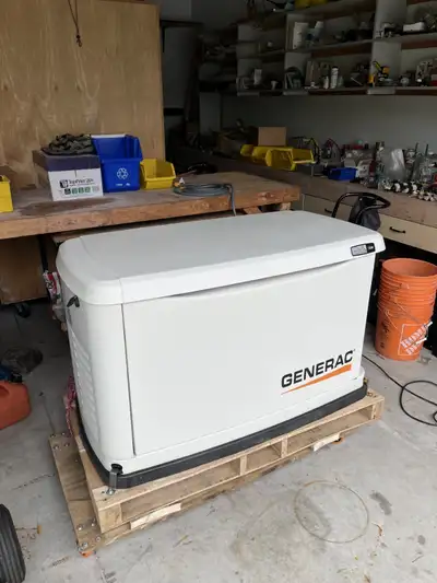 Generac 11KW generator in excellent condition. Model: G0070321 Date: 20180912 In standby service 60,...