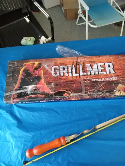 New set of 10 wooden handles 23 inch deluxe BBQ skewers, located in Kenilworth for porch pickup