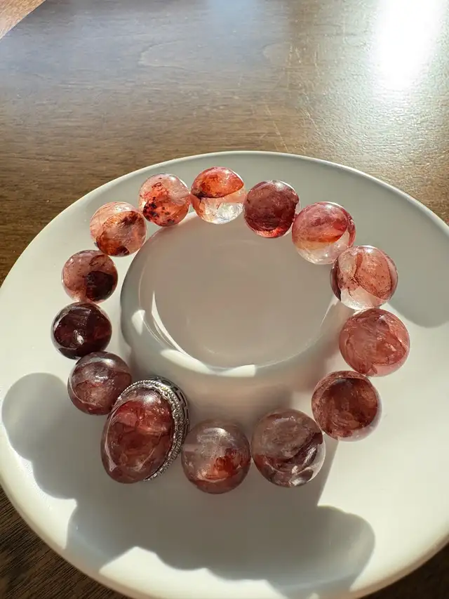 $38｜Translucent Natural Red Flower Crystal bracelet  in Jewellery & Watches in St. Albert - Image 10