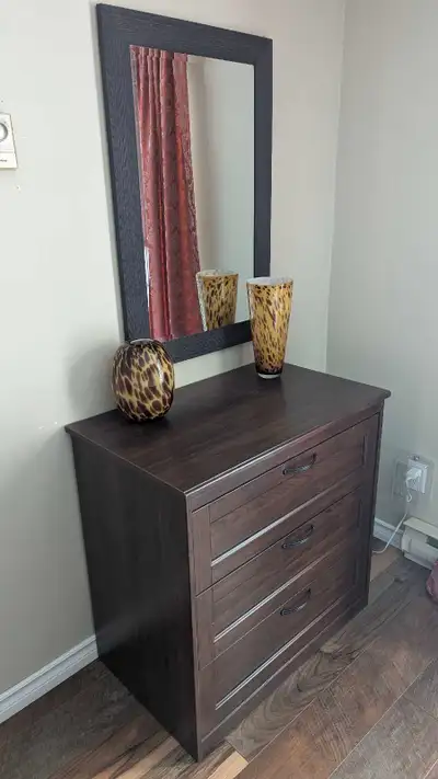 For sale Ikea dresser and mirror set. Excellent condition. 32" x 19.5" x 32" Pick up in Aurora Pleas...