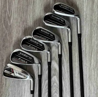 F-MAX superlite irons Regular flex, graphite shafts 5 iron is a Cobra Air-X ultra light - Regular fl...